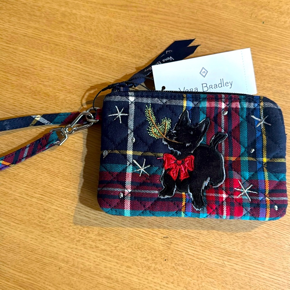Brand New Vera Bradley Christmas dog Wristlet